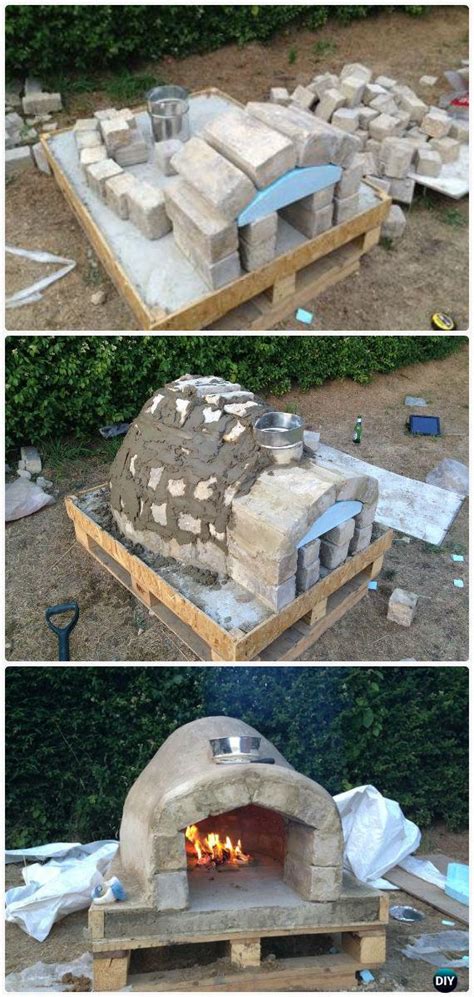 Hand built from bricks, covered with refractory cement. DIY Outdoor Pizza Oven Ideas & Projects Instructions