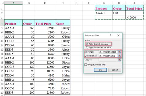 How To Filter 2 Columns In Excel Using Advanced Filter Function
