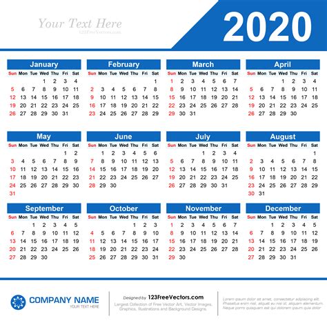 Template Calendar 2020 Cdr Pulp