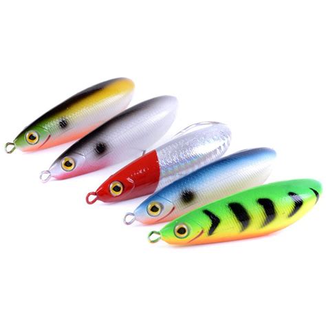 5 Pieces Rattling Minnow Spoon Fishing Lure 85cm 20g Freshwater