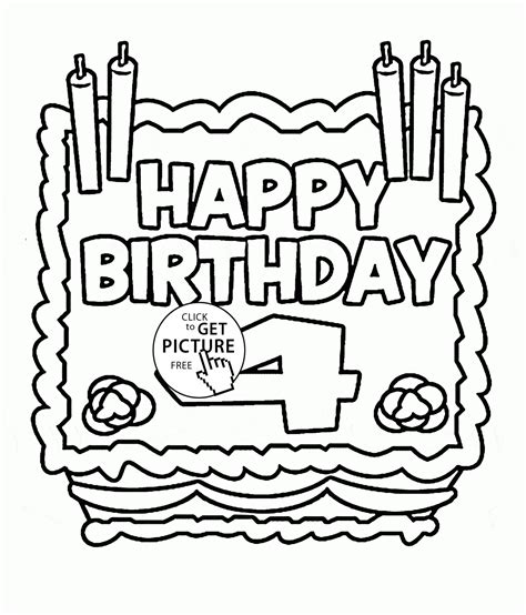 Free Birthday Printable Coloring Pages Year Olds