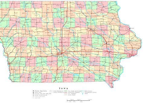Iowa Printable Map