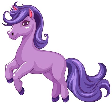 Premium Vector Cute Purple Unicorn Cartoon Character
