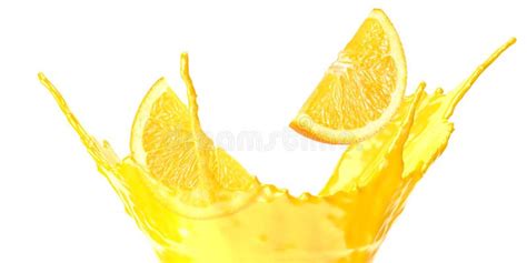 Orange Juice Splash Isolated On White Background Orange Juice With