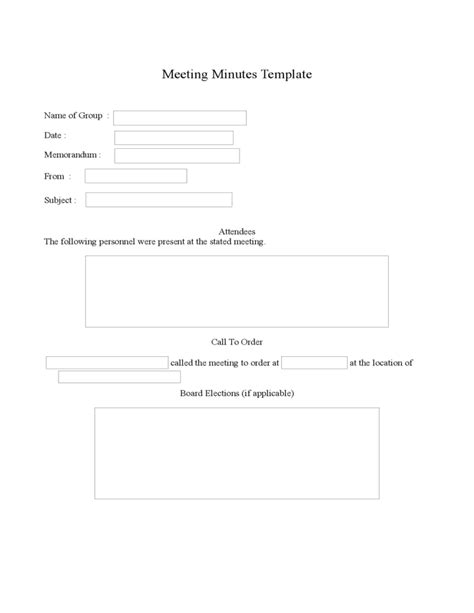 Blank Minutes Template