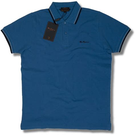 Classic Ben Sherman Mod Retro Tipped Pique Polo Shirt Blue Xl Adaptor