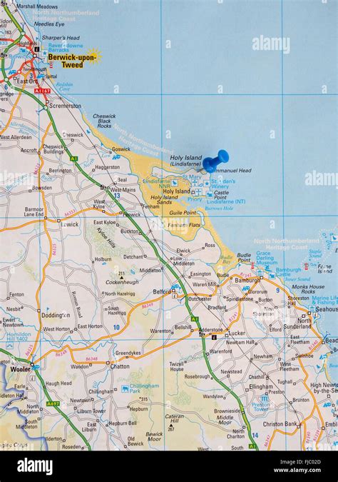 A Map The North East Coast Britain High Resolution Stock Photography