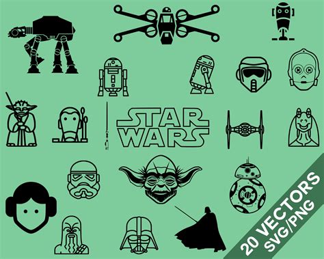 Star Wars Vector Pack Svg Png Star Wars Clip Art Star Wars