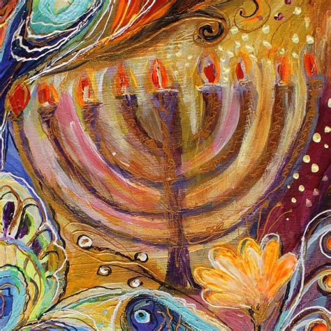 Hanukkah In Magic Garden Jewish Art Painting Elena Kotliarker Art