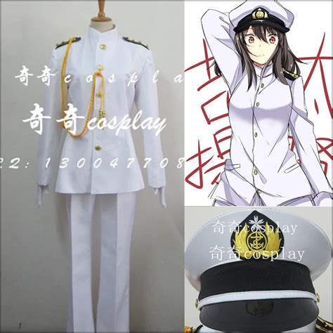 Hot Kantai Collection Admiral Cosplay Costumes Military Uniform Men And Womens White Suit Full