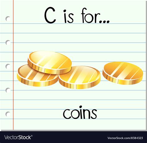 Flashcard Letter C Is For Coins Royalty Free Vector Image