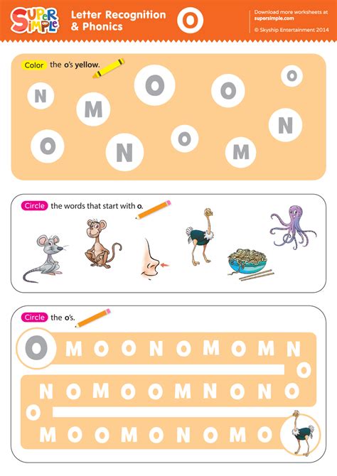 Letter Recognition And Phonics Worksheet O Uppercase Super Simple