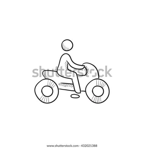 Man Riding Motorcycle Vector Sketch Icon Stock Vector Royalty Free