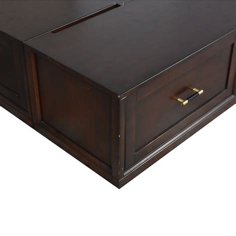 Its sleek details give your room an instant update, and its headboard features shelf space to keep your essentials. 65% OFF - Pottery Barn Pottery Barn Stratton Storage Platform Bed with Drawers and Montgomery ...