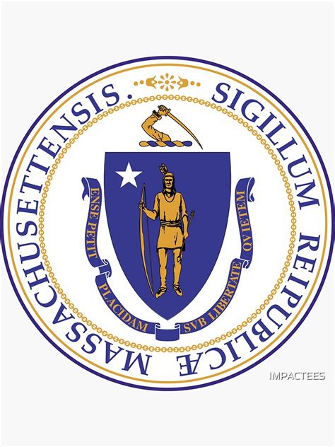 Massachusetts State Seal Sticker For Sale By Impactees Redbubble