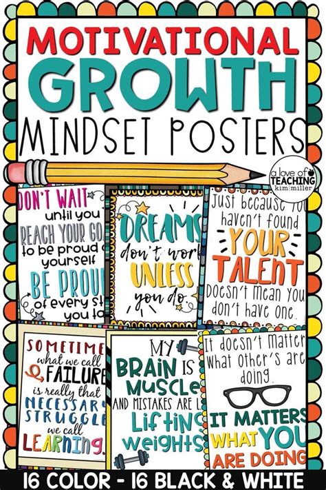 Growth Mindset Posters And Motivational Quotes Bulletin Board