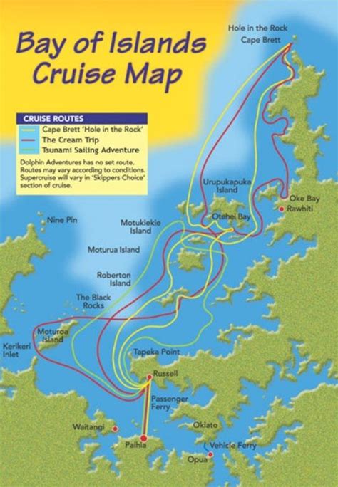 Bay Of Islands Cruise Map Island Cruises Bay Of Islands Sailing