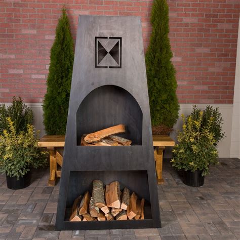 Ember Haus Fire Knight Steel Wood Burning Outdoor Fireplace And Reviews