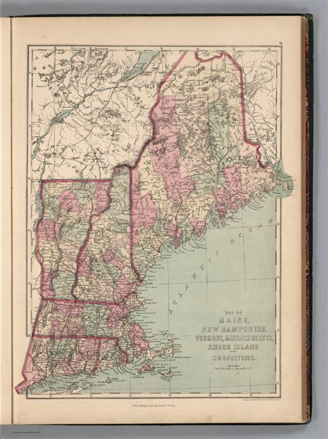 Map Of Maine New Hampshire Vermont Massachusetts Rhode Island And