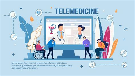 Telemedicine And Quality Medical Help Flat Banner Stock Vector