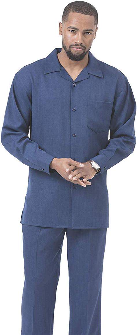 Montique 2 Pc Mens Polyester Walking Suit Full Cut Long Sleeve