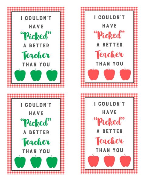 Gift Tags For Teachers Printable
