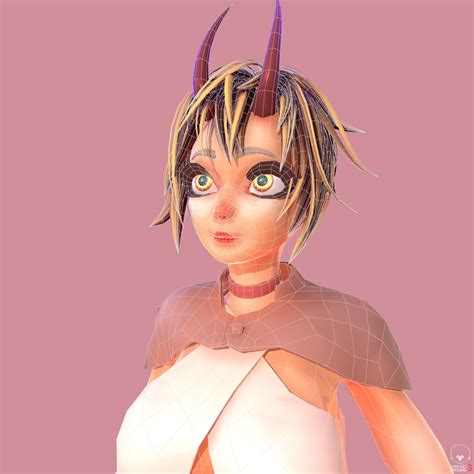 3d demon girl model turbosquid 1450622