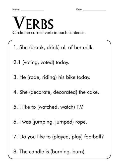 16 Best Images Of Past Tense Verbs Worksheets 2nd Grade Verb Tense