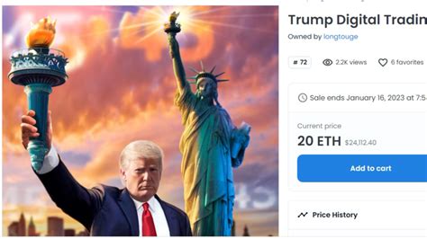 99 trump digital nft trading card already listed for whopping 24 000 00 — and people are