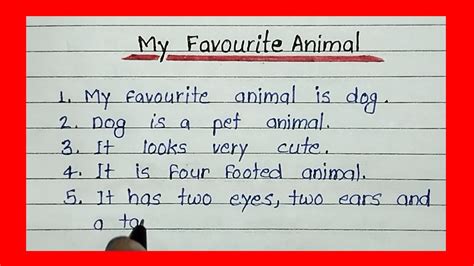 10 Lines Essay On My Favourite Animal Dog In English My Favourite