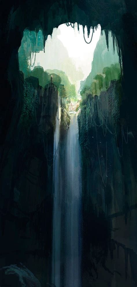 Waterfall By Unknown ~ Concept Art Fantasy Landscape Concept