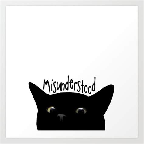 Black Cat Misunderstood Art Print By Ljnk Art Prints Cat Art Black Cat