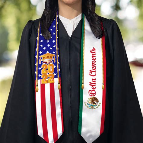 Custom Personalized Class Of 2024 Stoles Mixed Country Flag Graduation
