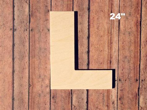 Unfinished 24 Decorative Wooden Letter L 24 Inch Etsy Wooden
