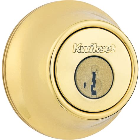 Kwikset Polished Brass Single Cylinder Deadbolt With Smartkey Security