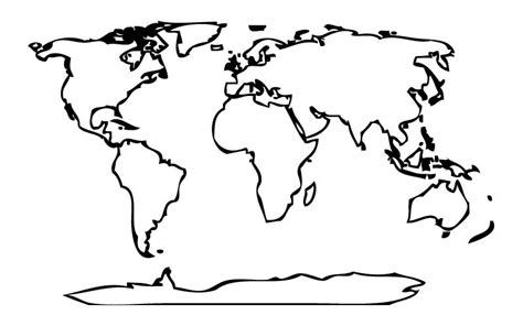 A Black And White Drawing Of The World Map