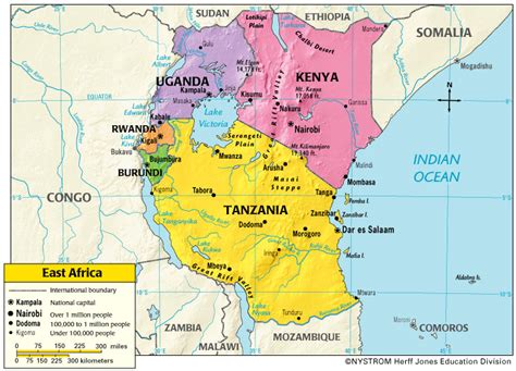 The capital and largest city is nairobi. Africa Map Kenya Uganda