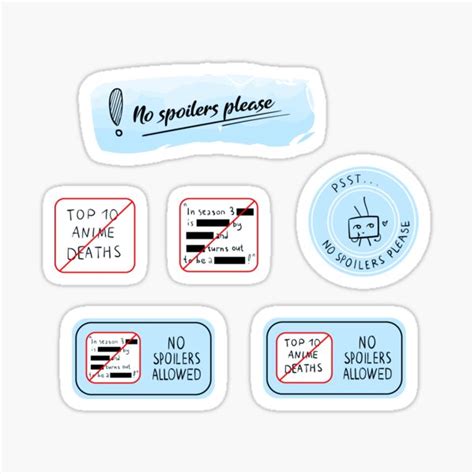 No Spoilers Please Spoilers Not Allowed Menthol Set Sticker For