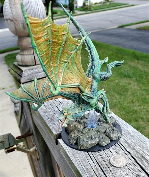 My Girlfriend Finished Painting A Young Green Dragon For My Campaign I