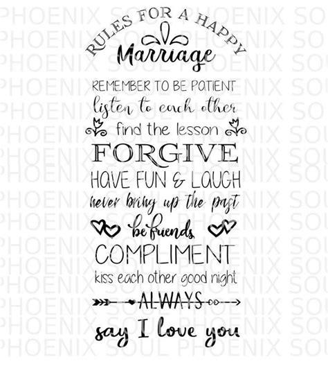 Rules For A Happy Marriage Svg Etsy In 2020 Happy Marriage