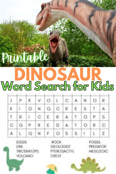 Free Printable Dinosaur Word Search Puzzles For Kids