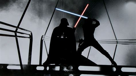 Wallpaper Star Wars Sky Silhouette Lightsaber Darth Vader Luke