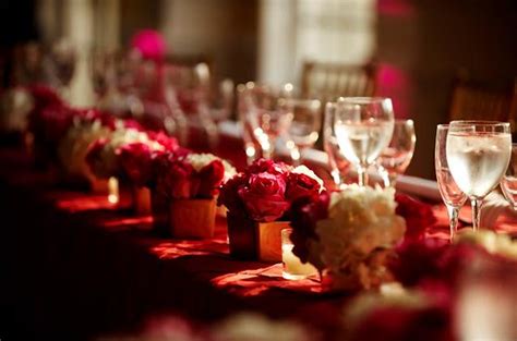 Orange Red And Pink Wedding Table Setting A Pink And