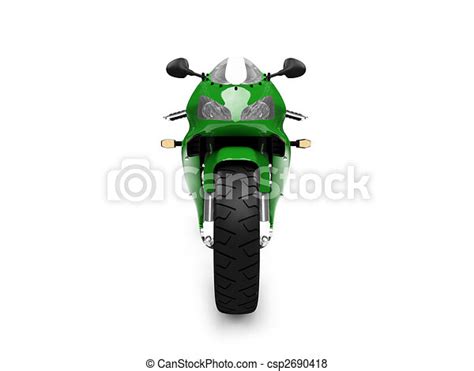 Isolated motorcycle front view 03. Isolated motorcycle on a white background. | CanStock