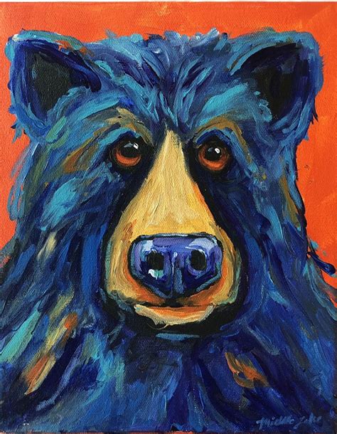 Bear Painting Abstract Bear Art Colorful Contemporary Bear Original