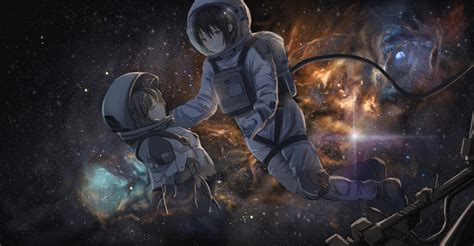 Catzz Astronaut Anime Girls Space Anime 2000x1042 Wallpaper