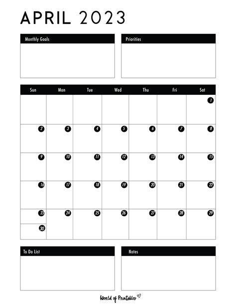 April 2023 Calendars 100 Stylish Printables World Of Printables