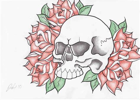 Rose And Skull Drawing At Getdrawings Free Download