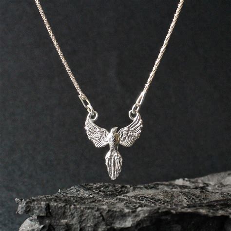 Phoenix Pendant Sterling Silver Necklace Jewelry 925 Silver Etsy