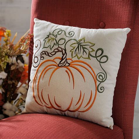 Embroidered Pumpkin Pillow Kirklands Pumpkin Pillows Halloween